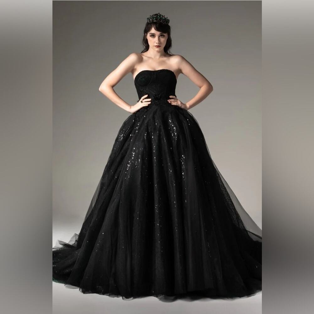 Cocomelody Colette A-Line Chapel Train Tulle Wedding Dress Ball Gown CW2506 16